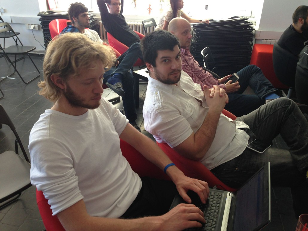 Jan and Jaromir at a StartupYard workshop with our director Cedric Maloux