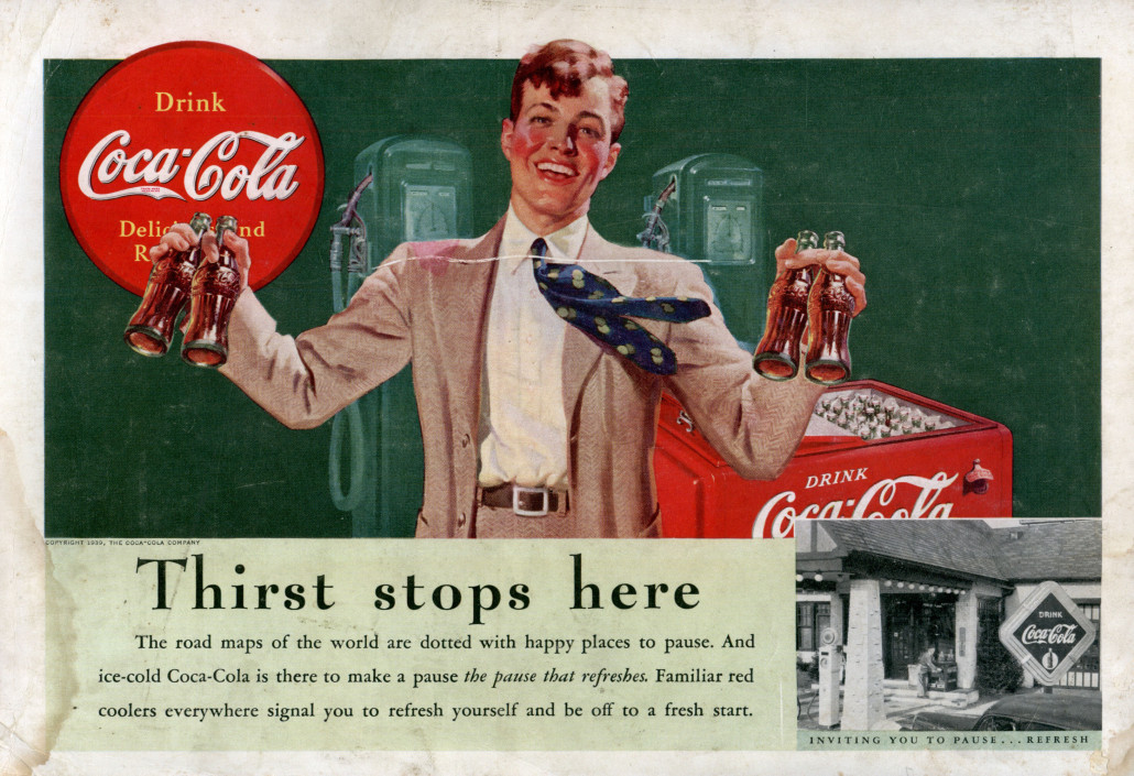 If the problem is that you're thirsty, then Coke has you covered in this classic poster. 